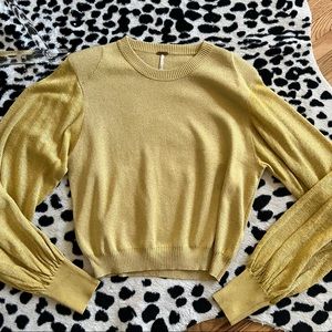 Free People Gold Sparkly Sweater